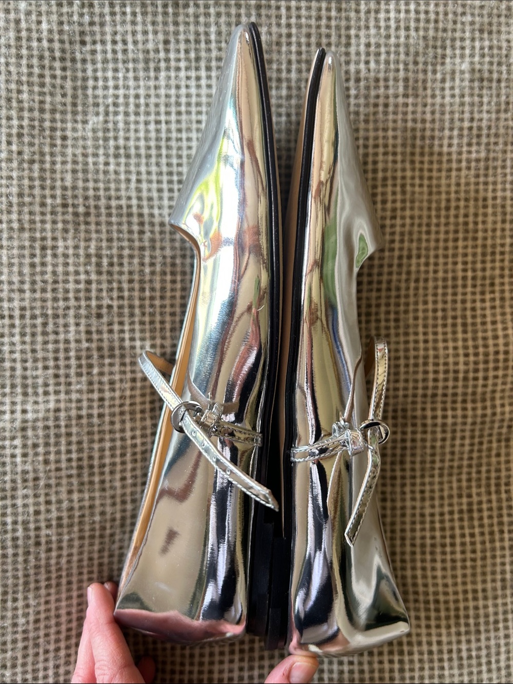 Silver Metallic Dear Frances Mary Jane Flats - Picture 3 of 4